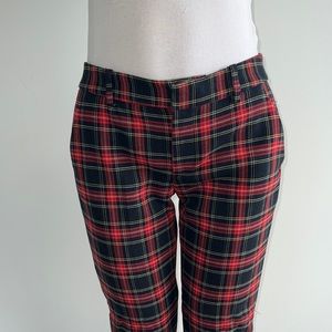 RED PLAID DRESS PANTS